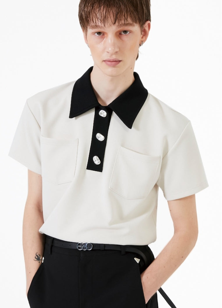 イーエスシースタジオ(ESC STUDIO)   Button polo shirt (cream)