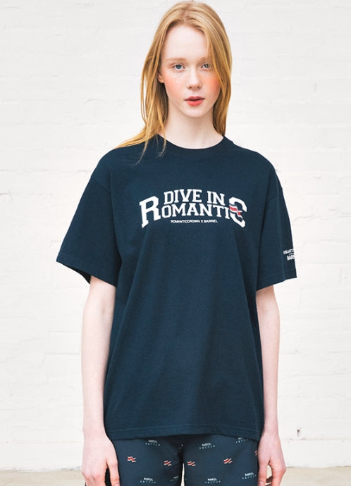ロマンティッククラウン(ROMANTIC CROWN) [BARREL X RMTC]LOGO TEE_NAVY