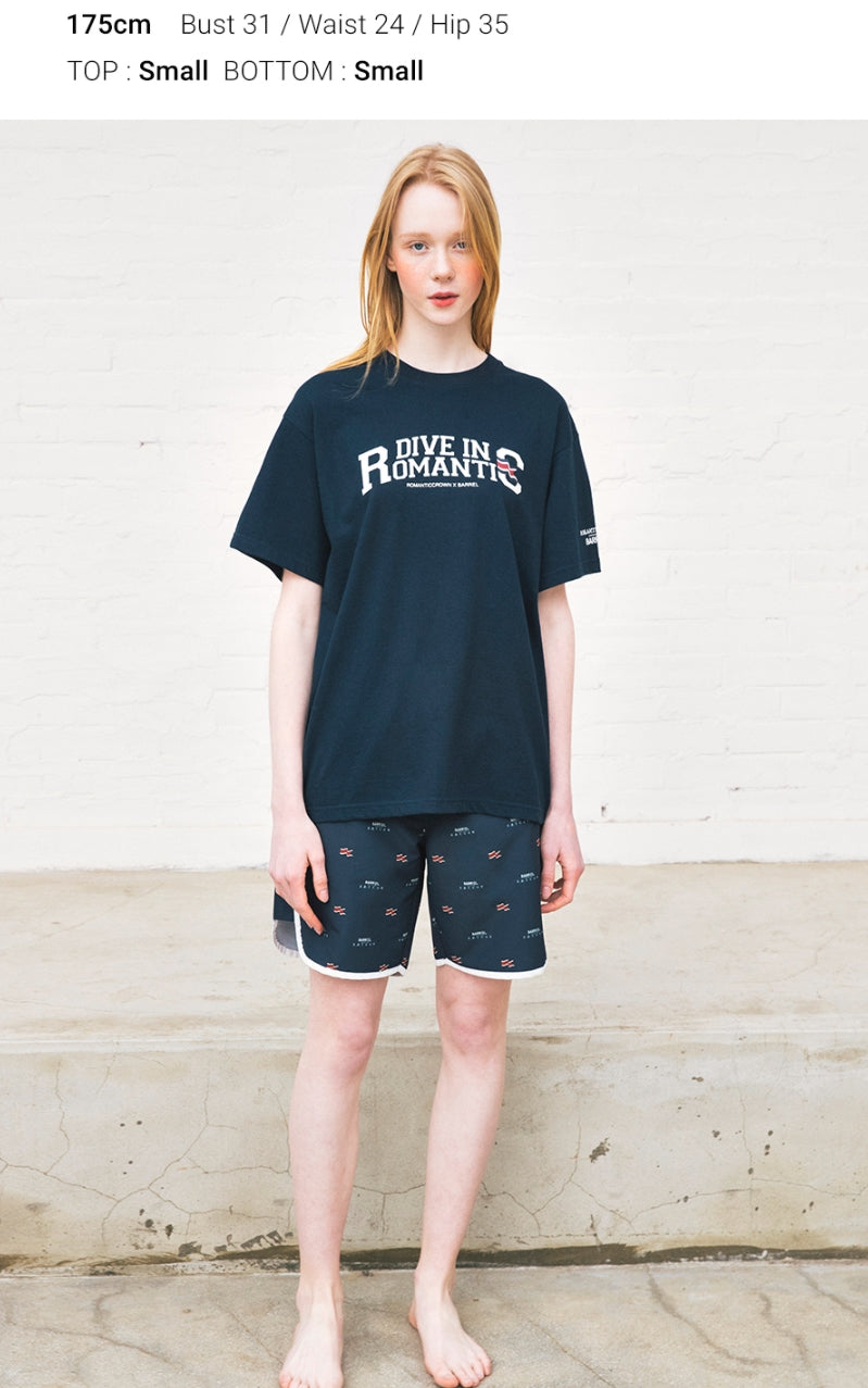 ロマンティッククラウン(ROMANTIC CROWN) [BARREL X RMTC]LOGO TEE_NAVY