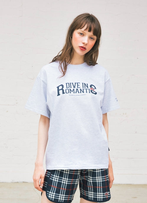 ロマンティッククラウン(ROMANTIC CROWN) [BARREL X RMTC]LOGO TEE_WHITE MELANGE