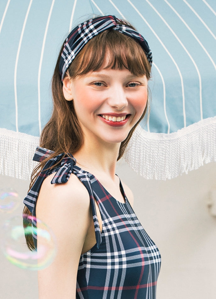 ロマンティッククラウン(ROMANTIC CROWN)  [BARREL X RMTC]HAIR BAND_NAVY CHECK