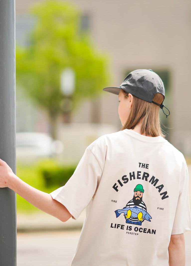 パーステップ(PERSTEP) BIG FISH T-SHIRT LIGHT BEIGE DEST4432