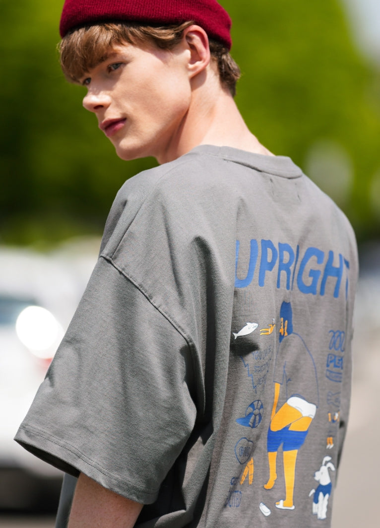 パーステップ(PERSTEP) UP RIGHT T-SHIRT GRAY SMST4437