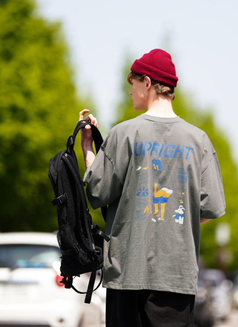 パーステップ(PERSTEP) UP RIGHT T-SHIRT GRAY SMST4437