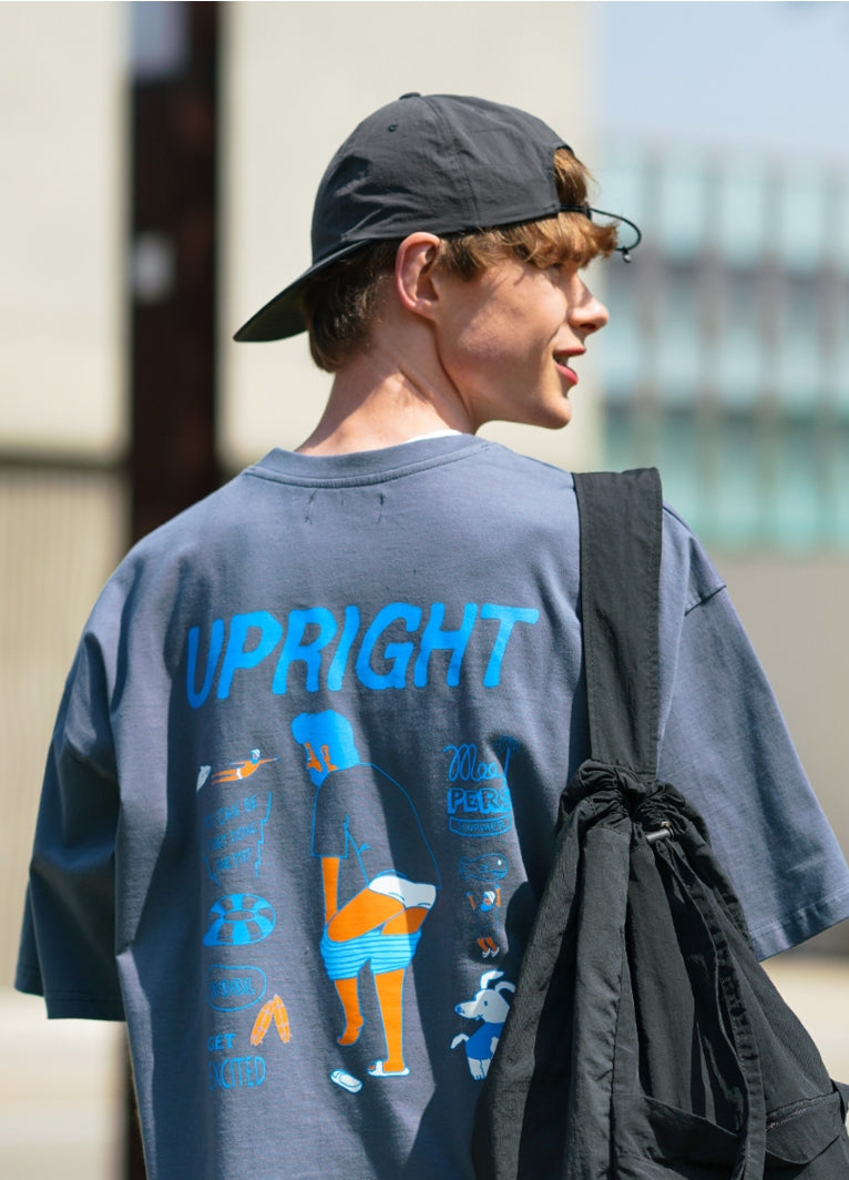 パーステップ(PERSTEP) UP RIGHT T-SHIRT DARK GRAY SMST4437