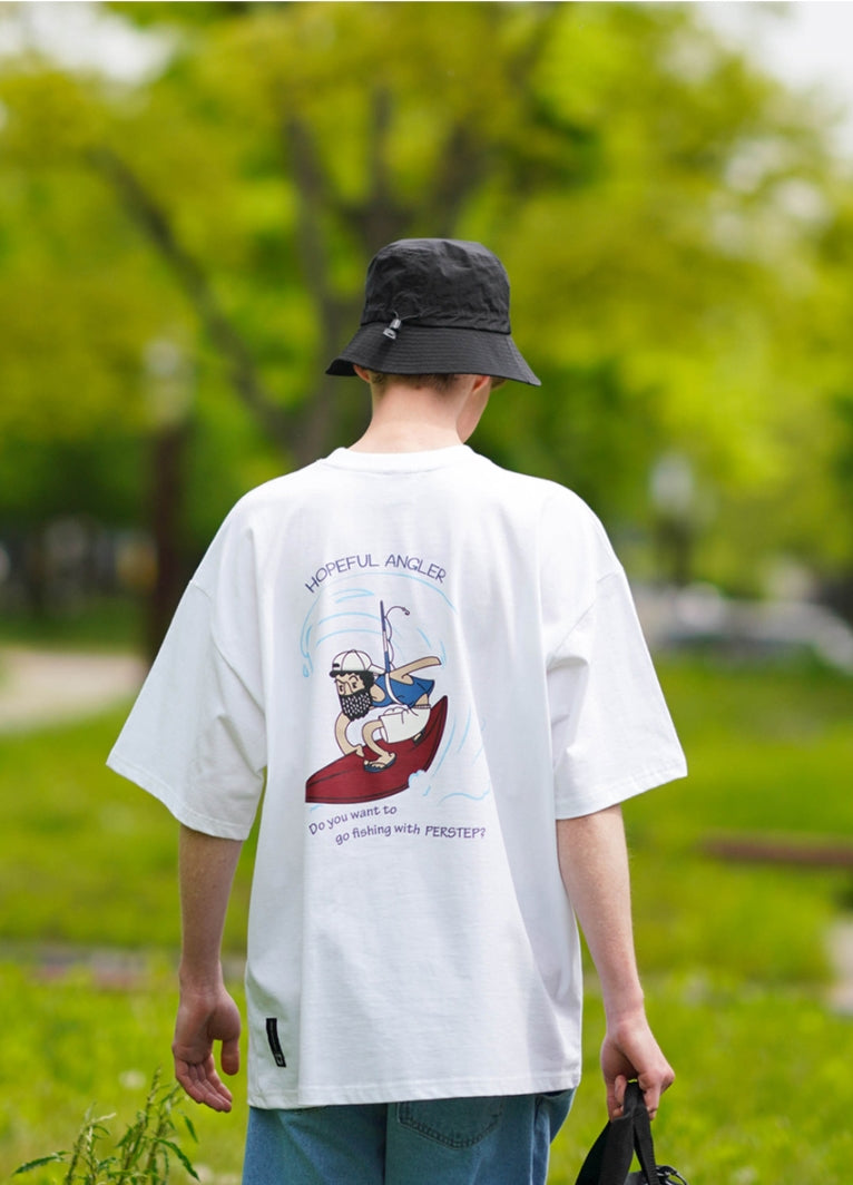 パーステップ(PERSTEP) ANGLER T-SHIRT WHITE BJST4433