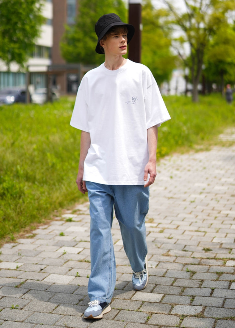 パーステップ(PERSTEP) ANGLER T-SHIRT WHITE BJST4433