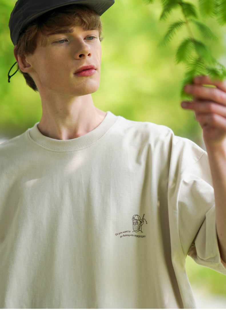 パーステップ(PERSTEP) ANGLER T-SHIRT LIGHT BEIGE BJST4433