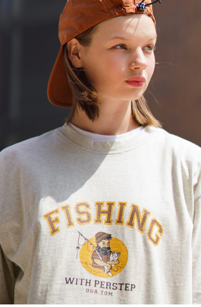 パーステップ(PERSTEP) FISHING TEAM T-SHIRT OATMEAL DEST4427