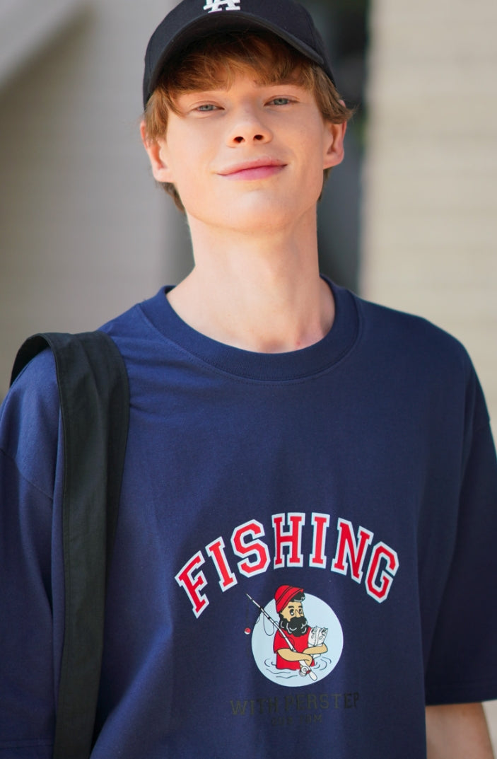 パーステップ(PERSTEP) FISHING TEAM T-SHIRT NAVY DEST4427