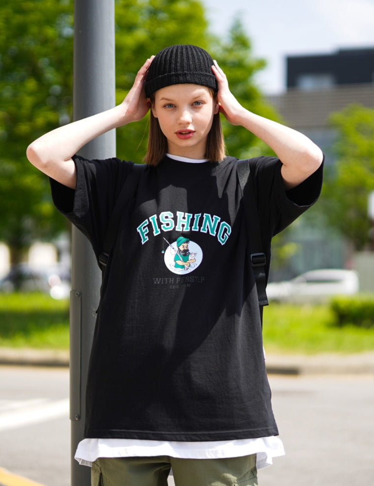 パーステップ(PERSTEP) FISHING TEAM T-SHIRT BLACK DEST4427