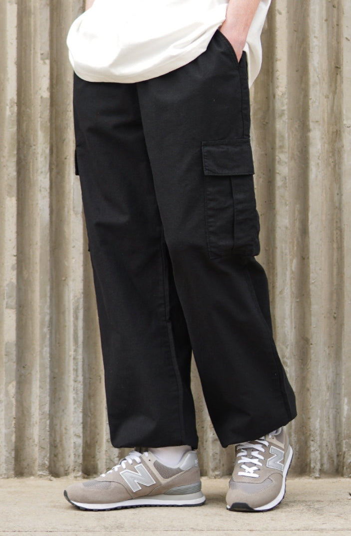 パーステップ(PERSTEP) ADE LINEN CARGO PANTS BLACK DELP4428