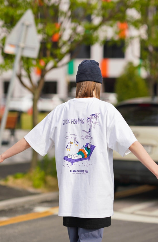 パーステップ(PERSTEP) QUICK FISHING T-SHIRT WHITE SMST4435
