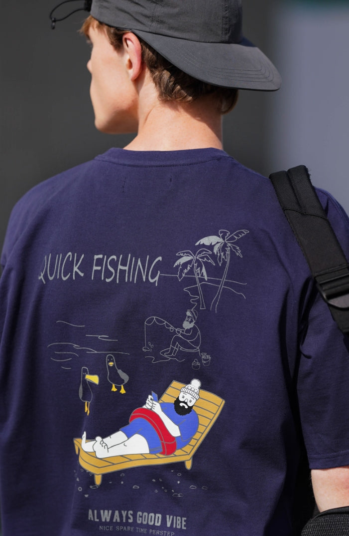 パーステップ(PERSTEP) QUICK FISHING T-SHIRT NAVY SMST4435