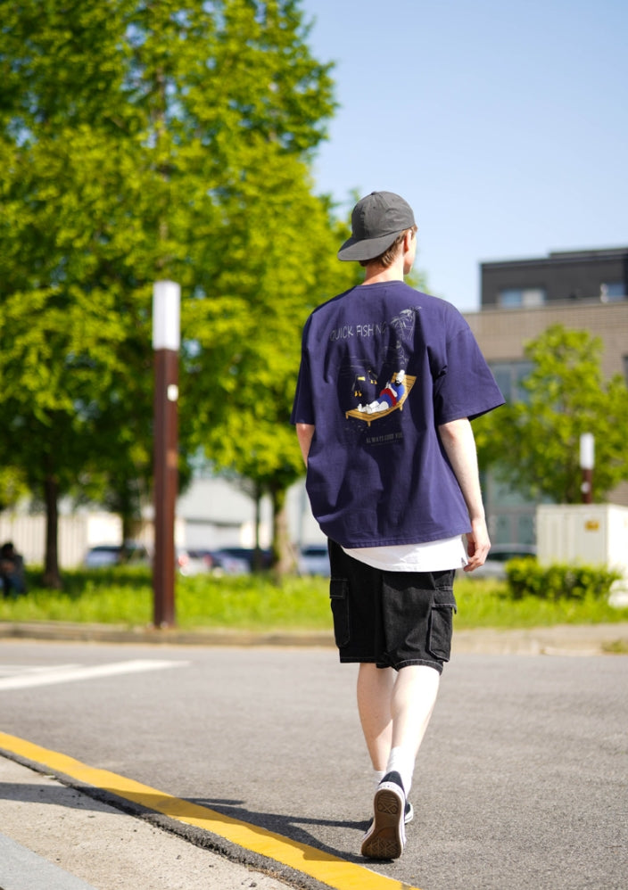 パーステップ(PERSTEP) QUICK FISHING T-SHIRT NAVY SMST4435