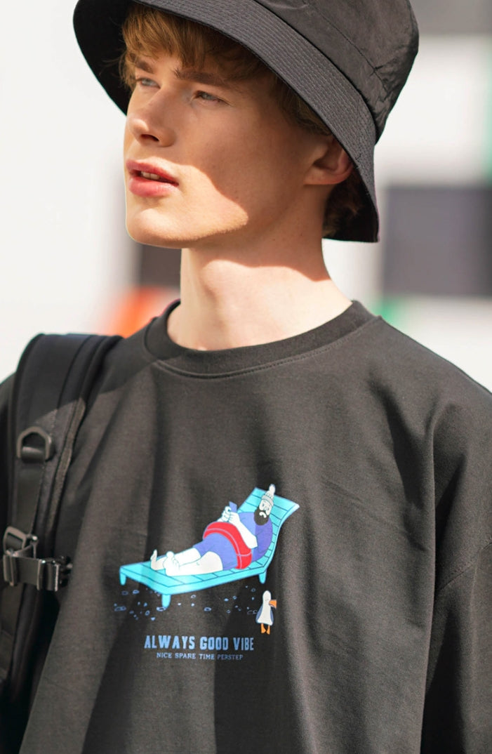 パーステップ(PERSTEP) QUICK FISHING T-SHIRT BLACK SMST4435