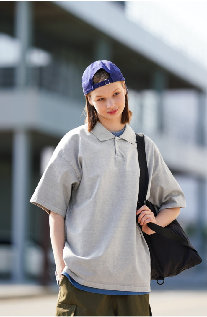 パーステップ(PERSTEP) BROADEN COLLAR T-SHIRT GRAY SMST4416