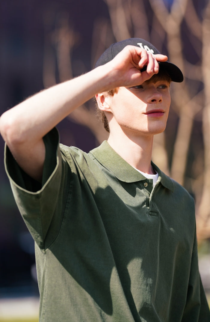 パーステップ(PERSTEP) BROADEN COLLAR T-SHIRT KHAKI SMST4416