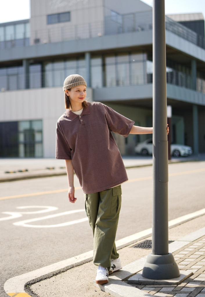 パーステップ(PERSTEP) BROADEN COLLAR T-SHIRT DARK BROWN SMST4416