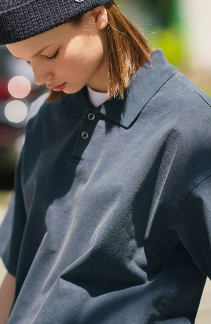 パーステップ(PERSTEP) BROADEN COLLAR T-SHIRT NAVY SMST4416