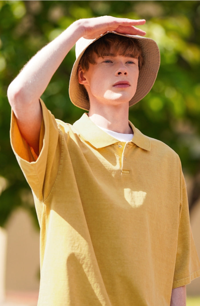 パーステップ(PERSTEP) BROADEN COLLAR T-SHIRT MASTARD SMST4416