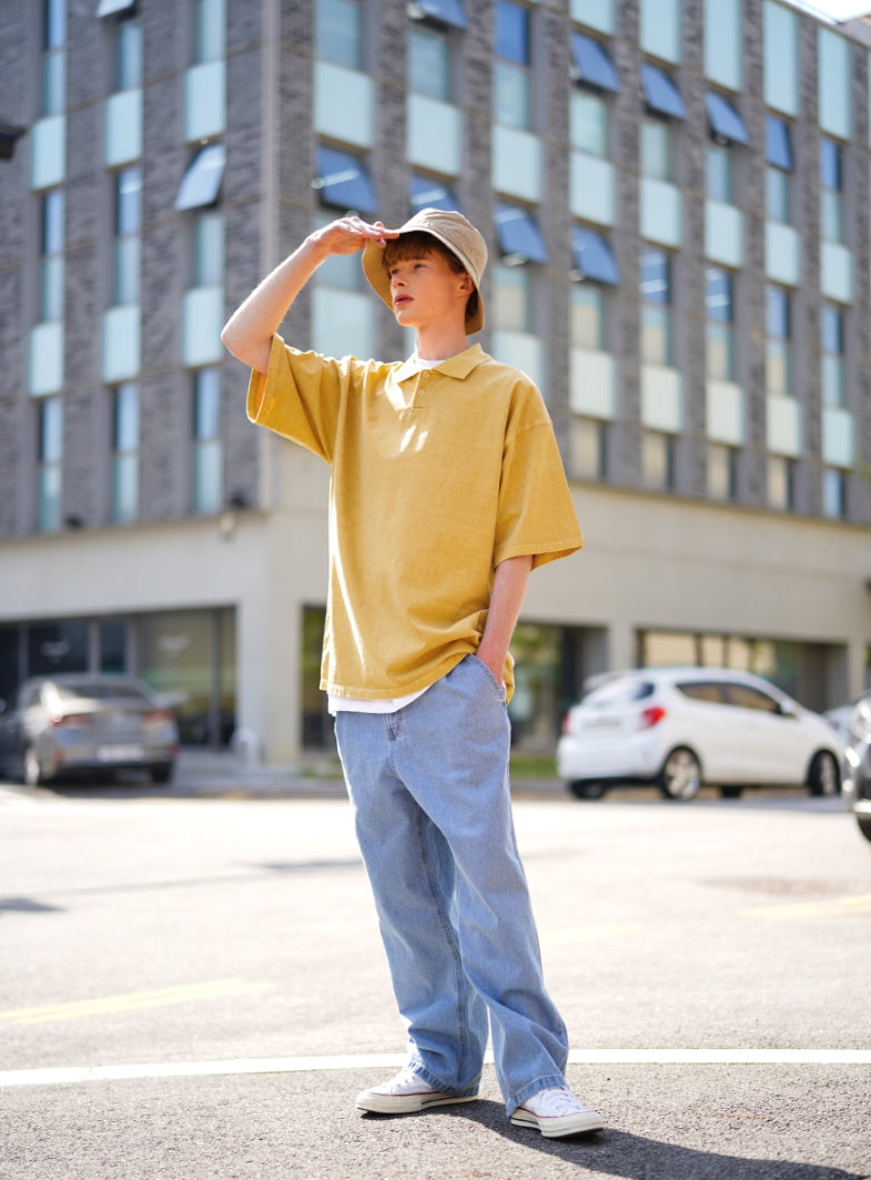 パーステップ(PERSTEP) BROADEN COLLAR T-SHIRT MASTARD SMST4416