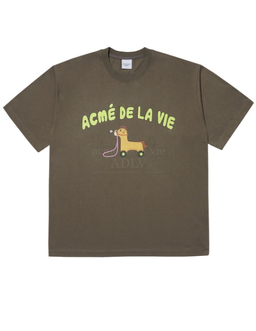 アクメドラビ(acme' de la vie)  HOBBYHORSE SHORT SLEEVE T-SHIRT BROWN