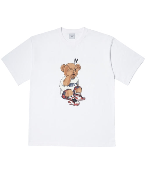 アクメドラビ(acme' de la vie)  CHECK PANTS BEAR SHORT SLEEVE T-SHIRT WHITE