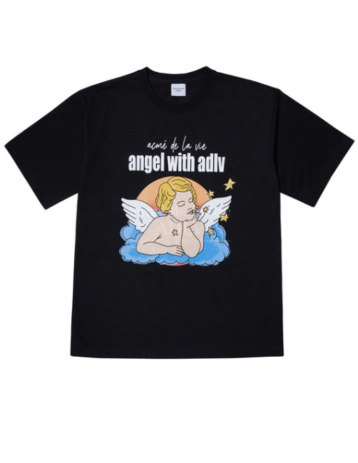 アクメドラビ(acme' de la vie)  ANGEL SHORT SLEEVE T-SHIRT BLACK