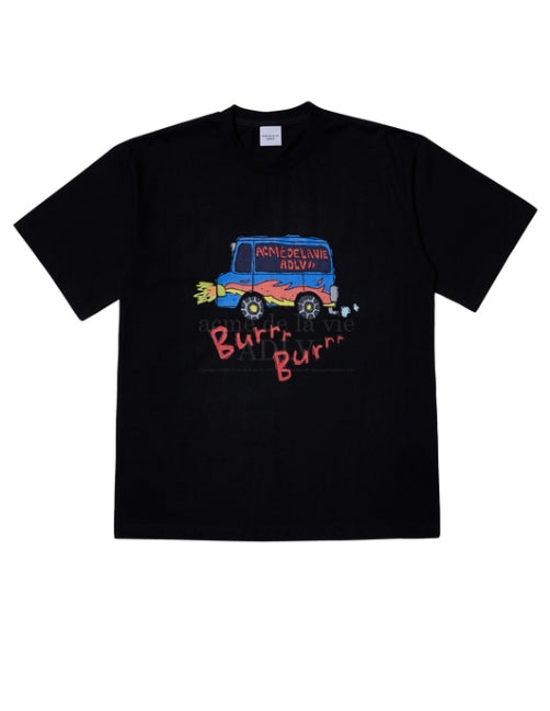 アクメドラビ(acme' de la vie)  ACME DE LA VIE BUS SHORT SLEEVE T-SHIRT BLACK