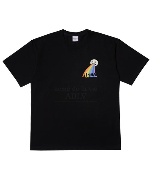 アクメドラビ(acme' de la vie)  RAINBOW SHORT SLEEVE T-SHIRT BLACK