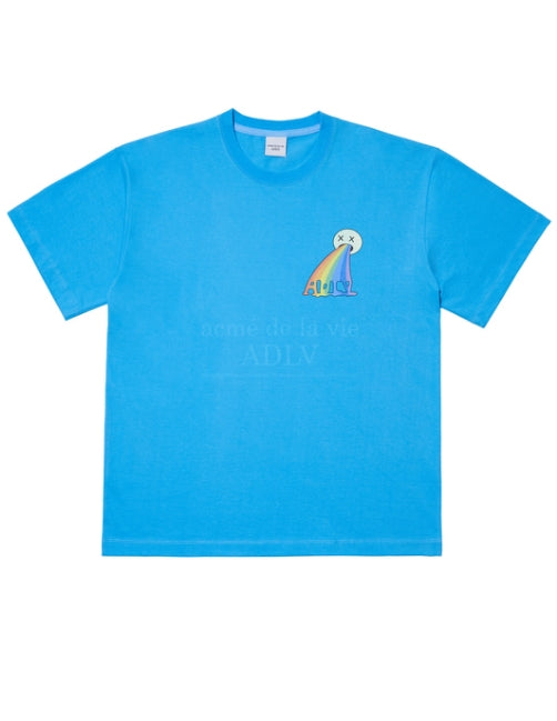 アクメドラビ(acme' de la vie)  RAINBOW SHORT SLEEVE T-SHIRT BLUE