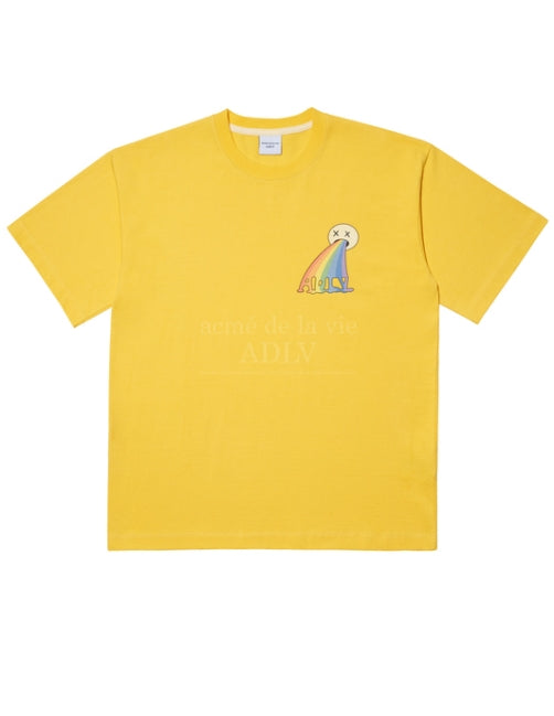 アクメドラビ(acme' de la vie) RAINBOW SHORT SLEEVE T-SHIRT YELLOW