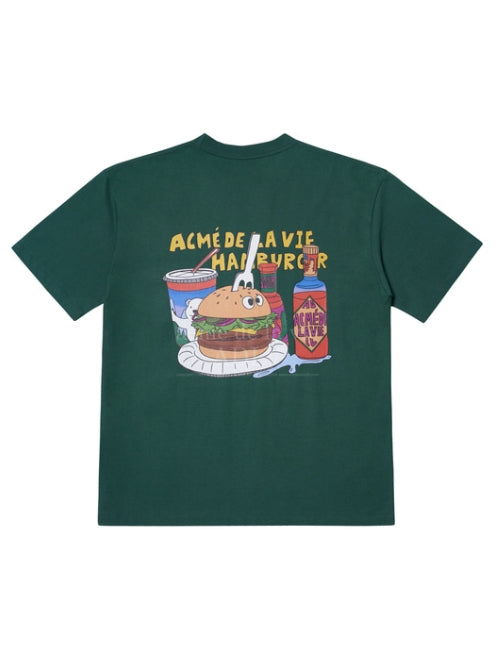 アクメドラビ(acme' de la vie) HAMBURGER SHORT SLEEVE T-SHIRT DEEP GREEN