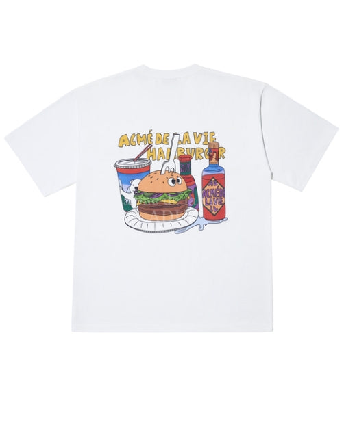 アクメドラビ(acme' de la vie) HAMBURGER SHORT SLEEVE T-SHIRT WHITE