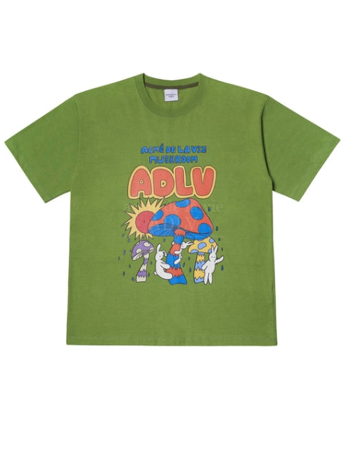 アクメドラビ(acme' de la vie) MUSHROOM SHORT SLEEVE T-SHIRT LIGHT GREEN