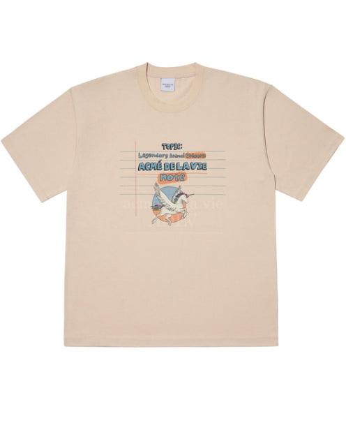 アクメドラビ(acme' de la vie) UNICORN NOTE SHORT SLEEVE T-SHIRT BEIGE