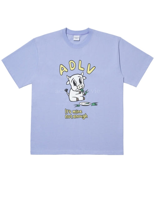 アクメドラビ(acme' de la vie)  DISH COW SHORT SLEEVE T-SHIRT LIGHT PURPLE