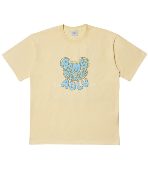 アクメドラビ(acme' de la vie)  EMBO BEAR SHORT SLEEVE T-SHIRT LIGHT YELLOW