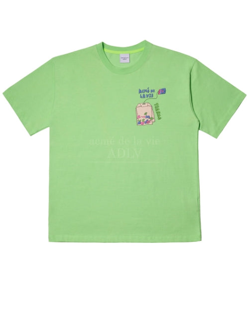 アクメドラビ(acme' de la vie) TEABAG LOGO SHORT SLEEVE T-SHIRT LIGHT GREEN