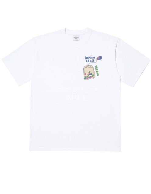 アクメドラビ(acme' de la vie) TEABAG LOGO SHORT SLEEVE T-SHIRT WHITE