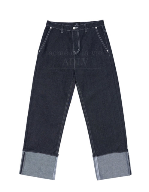 アクメドラビ(acme' de la vie) STITCH ROLL-UP DENIM PANTS DARK BLUE
