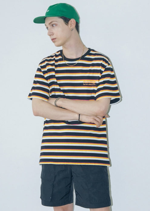 FEEL ENUFF (フィールイナフ)  MULTI COLOR BORDER TEE / BLACK