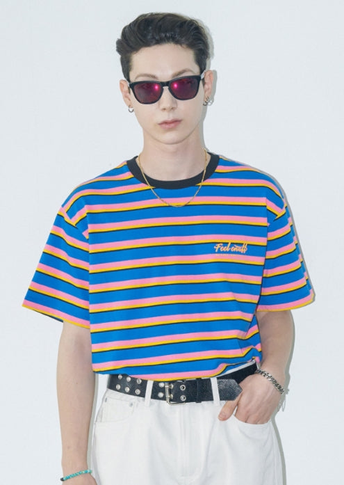 FEEL ENUFF (フィールイナフ)  MULTI COLOR BORDER TEE / BLUE