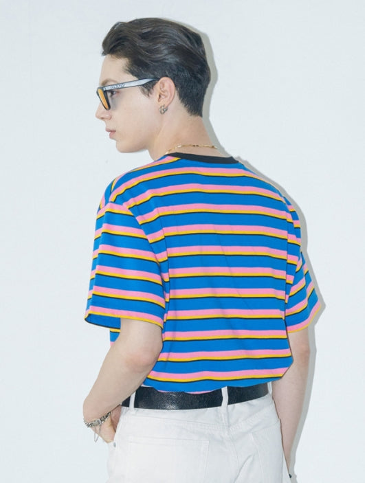 FEEL ENUFF (フィールイナフ)  MULTI COLOR BORDER TEE / BLUE