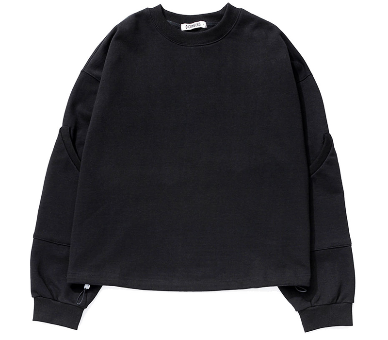 Q CUMBERS (キューカンバース)　Elbow Patch Sweatshirt - Black