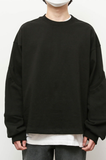 Q CUMBERS (キューカンバース)　Elbow Patch Sweatshirt - Black