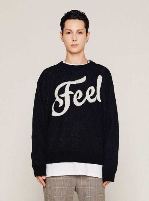 FEEL ENUFF (フィールイナフ)  LOGO KNIT / BLACK