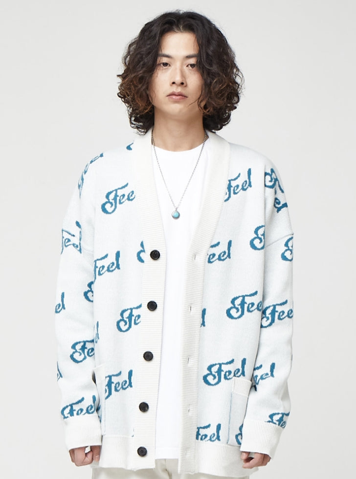 FEEL ENUFF (フィールイナフ)  FEEL LOGO CARDIGAN / IVORY