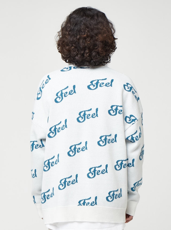 FEEL ENUFF (フィールイナフ)  FEEL LOGO CARDIGAN / IVORY